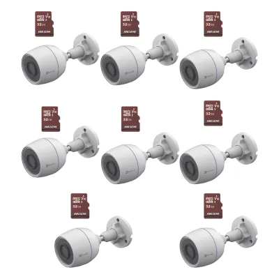 Kit de Camaras WiFi, Incluye 8 Piezas CS-H3C y 8 Piezas HS-TF-E1/32G / Detección de Movimiento