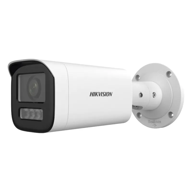 Bala IP 4 Megapíxel / Lente Motorizado 2.8 a 12 mm / Dual Light (50 mts IR + 50 mts Luz Blanca) / ACUSENSE Lite / Microfono Integrado / Exterior IP67 / WDR 120 dB / PoE / Micro SD / Alarmas I/O