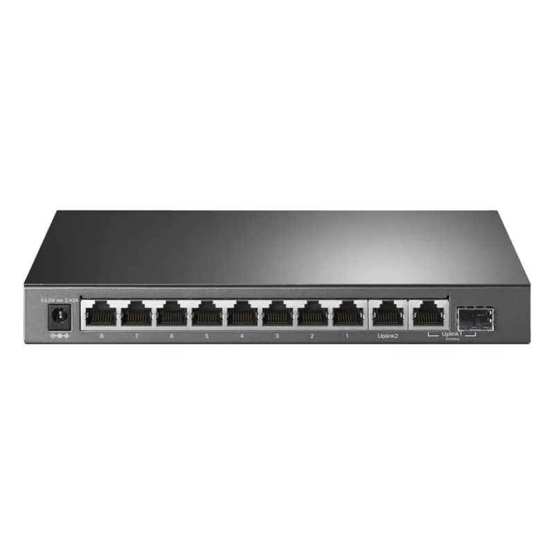 Switch PoE+ No Administrable De Escritorio 10 Puertos / 8 puertos 10/100/1000 Mbps PoE af/at Inteligiente / Presupuesto 123 W / Modo Extendido hasta 250 metros