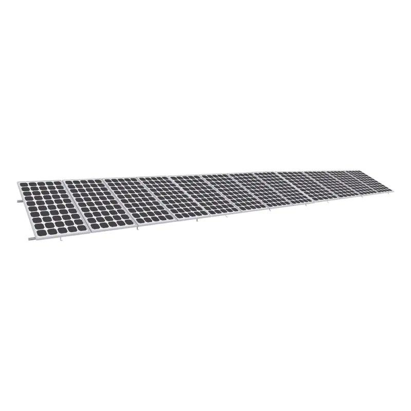Montaje para Panel Solar, Riel "8" de 5400mm para Módulos con Espesor de 35mm, Velocidad de Viento Máx. 136km/h (20° a 45°)