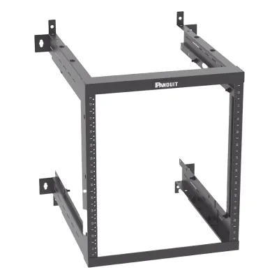 Rack PanZone® de Montaje en Pared, de 19in, Profundidad Ajustable, Rieles Numerados y Roscados #12-24, 12 UR, Color Negro