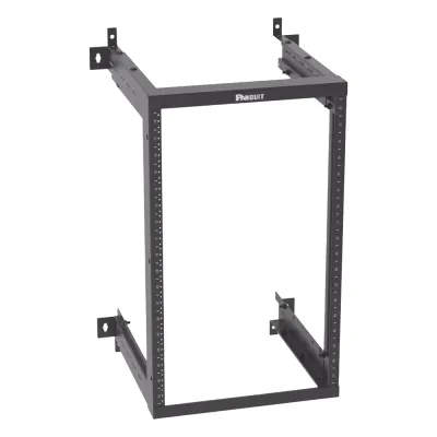 Rack PanZone® de Montaje en Pared, de 19in, Profundidad Ajustable, Rieles Numerados y Roscados #12-24, 18 UR, Color Negro
