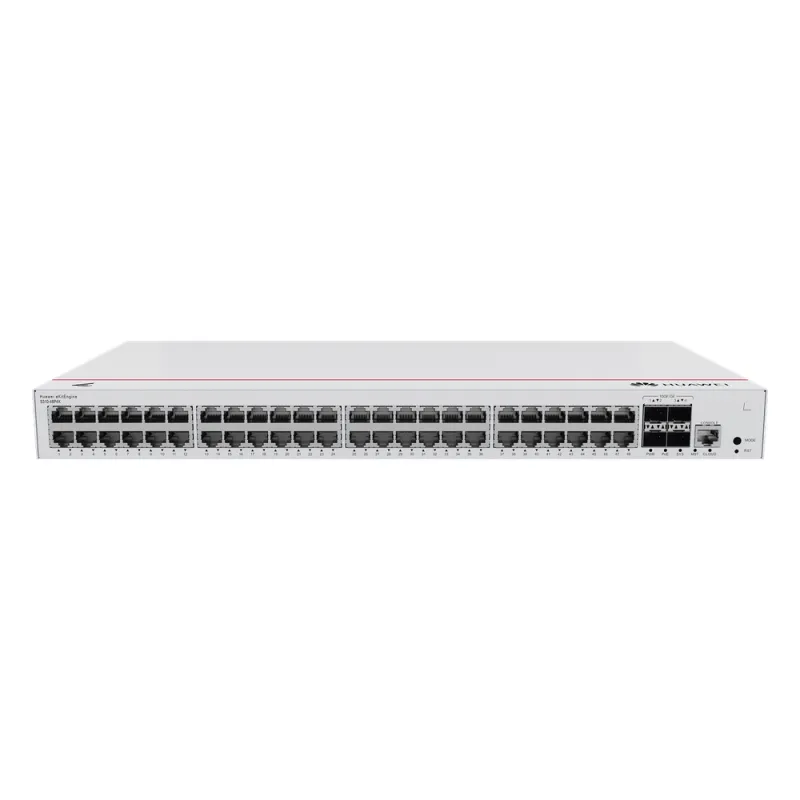 Switch de Distribución/Core Gigabit Administrable PoE Capa 3 / 48 puertos 10/100/1000 Mbps (PoE) / 4 Puertos 10GE SFP+ Uplink / ERPS / Rutas Estáticas / iStack / PoE Perpetuo / 380W / Administración Nube Gratis