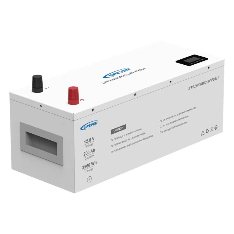 Batería de litio LiFeO4 12.8Vcc, 200Ah, 2.56Kwh, Pantalla LCD para Monitoreo Local, Carcasa Metálica