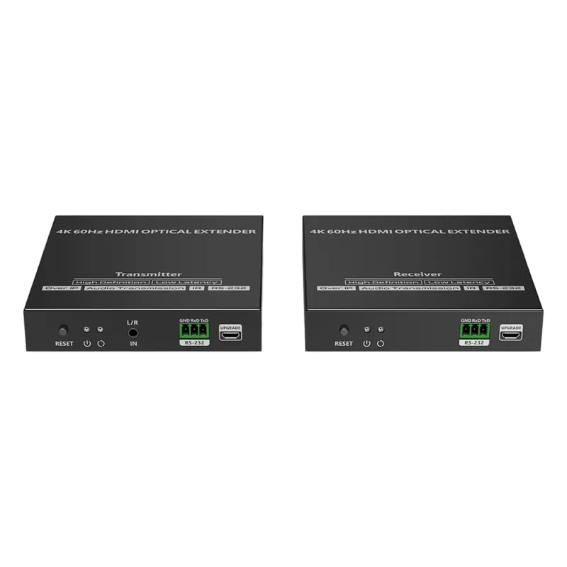 Kit extensor por fibra óptica | Hasta 40 kilómetros| 4K@60Hz | con IR | RS232
