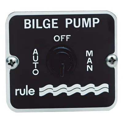 Switch de tres posiciones para control de bombas de achique de 12 o 24 Vcd.