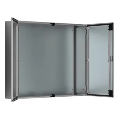 Gabinete de Doble Puerta, 1200 x 1200 x 400 mm, de Acero Inoxidable, Cepillado. Protección NEMA 12, IP55, IK10