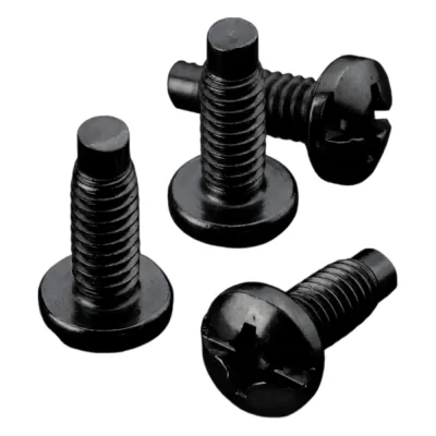 Kit de 20 Tornillos #10-32 x 0.75, Para Uso con Rieles de Tornillo Directo o Tuerca Enjaulada, de Acero, Color Negro