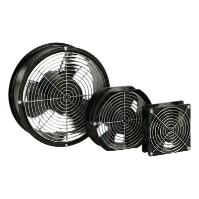 Ventilador Axial Compacto, de 4 Pulgadas, 100 CFM, 115 Vca, De Acero, Color Negro