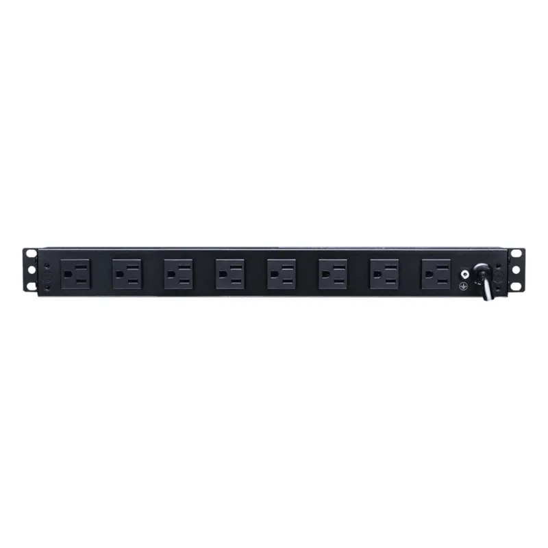 PDU Básico de Montaje en Rack, Con 10 Salidas NEMA 5-15R y Protección Contra Sobretensiones, Enchufe de Entrada NEMA 5-15P, de 19in, 1UR, 15 Amp, 120 Vca