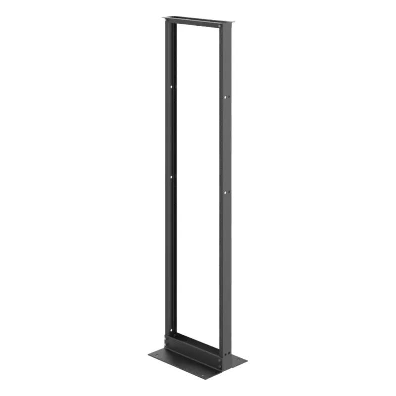 Rack Abierto de 2 Postes Estándar de 19 in / 45U / 2.13 m (7 ft) de Altura / Aluminio 6063-T6 / Rieles Roscados 12-24 UNC / Patrón EIA Universal / Negro RAL 9005