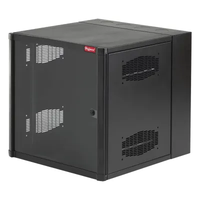 Gabinete AccessPlus de 19 UR Montaje en Pared de 19in, Rieles Numerados y Roscados #10-32, Puerta con Ventana de Seguridad, 600 mm de Ancho, 762 mm de Profundidad, Color Negro