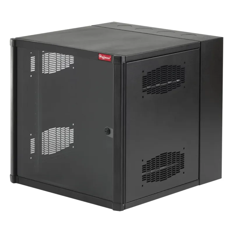 Gabinete AccessPlus 26 UR de Montaje en Pared de 19in, Rieles Numerados y Roscados #10-32, Puerta con Ventana de Seguridad, 600 mm de Ancho, 637 mm de Profundidad, Color Negro