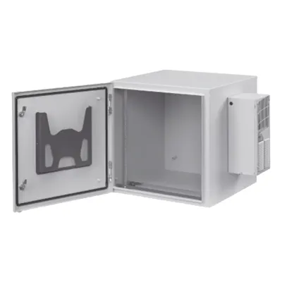 Gabinete Industrial ProTek de 19 UR de 922 x 600 x 614 mm Puerta Sólida Con Aire Acondicionado de 800 BTU / Protección NEMA Tipo 4/12; IP66, Fabricado en Acero Color Gris Claro