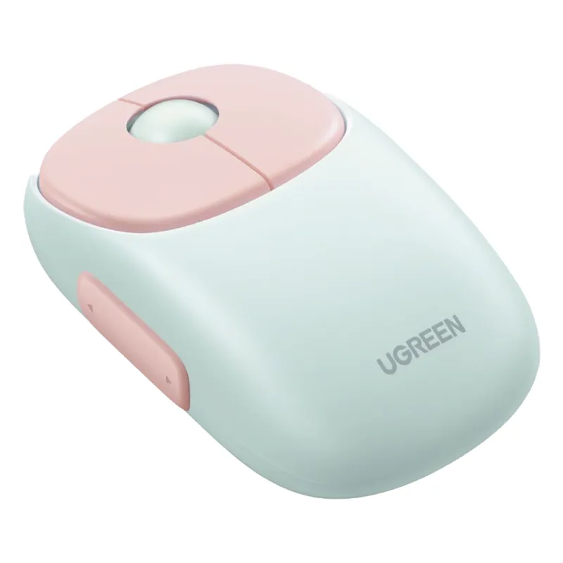Mouse Inalámbrico FUN | Recargable| 2.4G & Bluetooth | 4 Niveles de DPI | Silencioso | Ergonómico | 5 Botones | Compatible con Windows, macOS 10.5, Android iOS Linux y Chrome OS | Color Rosa.