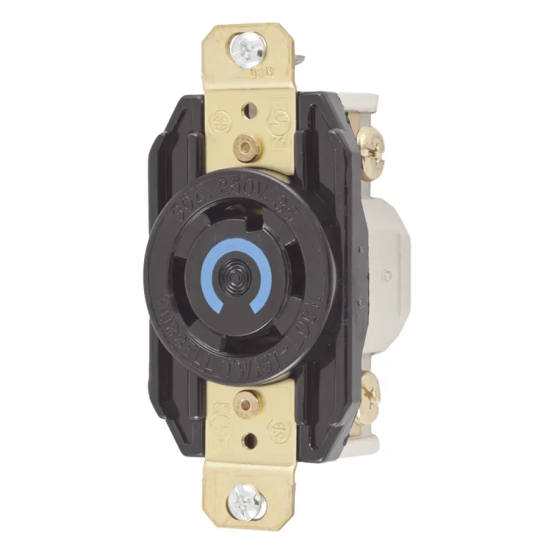 Receptáculo con Bloqueo de Media Vuelta Industrial 30 A 250 V CA / 3 Polos 4 Hilos / Nema L15-30R.