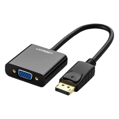 Convertidor DP Macho a VGA Hembra (Negro).
