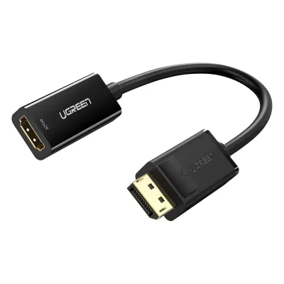 Convertidor DisplayPort a HDMI 4K| 3D | HDR | Blindaje Interno | Botón Liberador | Carcasa de ABS | Plug & Play | CE, FCC, RoHS | Cable de 25 cm (9.84 Pulgadas).