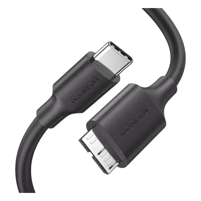 Cable USB Tipo C 3.0 a Micro Tipo B | 1m |Carga Rápida | 5 Gbps | Transferencia de Datos | Blindaje Interior Múltiple | Compatible con Disco Duro Externo, Portátiles, Seagate, Nikon, Canon.