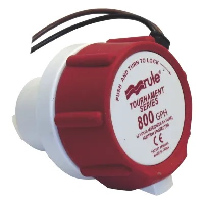 Bomba de reemplazo para serie Tournament de 800 galones por hora, a 12 Volts de corriente directa.
