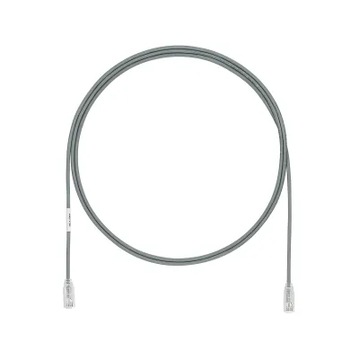 Cable de Parcheo UTP Cat6A, CM/LSZH, Diámetro Reducido (28AWG), Color Gris, 1 Metro (3.28 Pies).