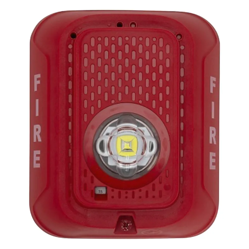 Lámpara estroboscópica LED para pared, 24 Vcd, candela seleccionable hasta 185 cd, sin sirena, color rojo