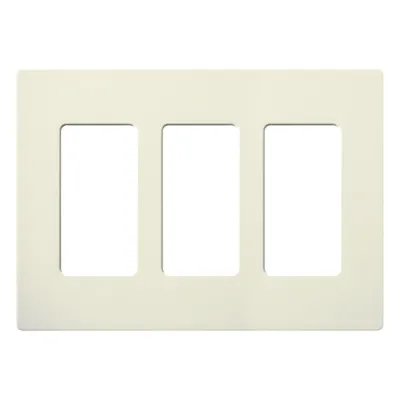 Tapa de pared 3 espacios, línea Satin Colors, diseño screwless sin tornillos visibles, color Biscuit