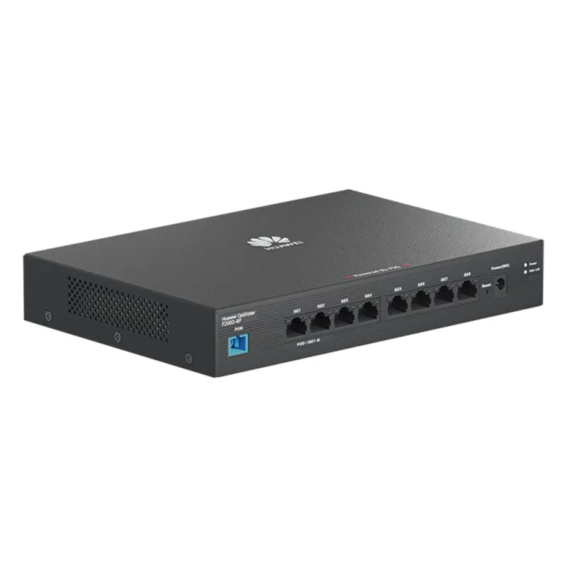 HUAWEI MiniFTTO - ONU PoE / 8 puertos 10/100/1000Mbps PoE + 1 PON (SC/UPC)/ Downstream 2.488 Gbps / Upstream 1.244 Gbps / modo puente / 120 W/ Administración Nube