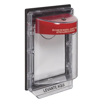 Cubierta Protectora Serie Stopper II® De Policarbonato, Con Alarma, Montaje en Superficie, Interior/Exterior, Etiqueta en Español