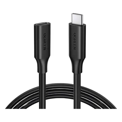 Cable USB-C Macho a USB-C Hembra | 1metro | USB-C 3.1 Gen 2 | Compatible con Thunderbolt 3 | TPE | Transferencia de Datos 10 Gbps | Soporta hasta 100W para Carga Rápida | Reversible.