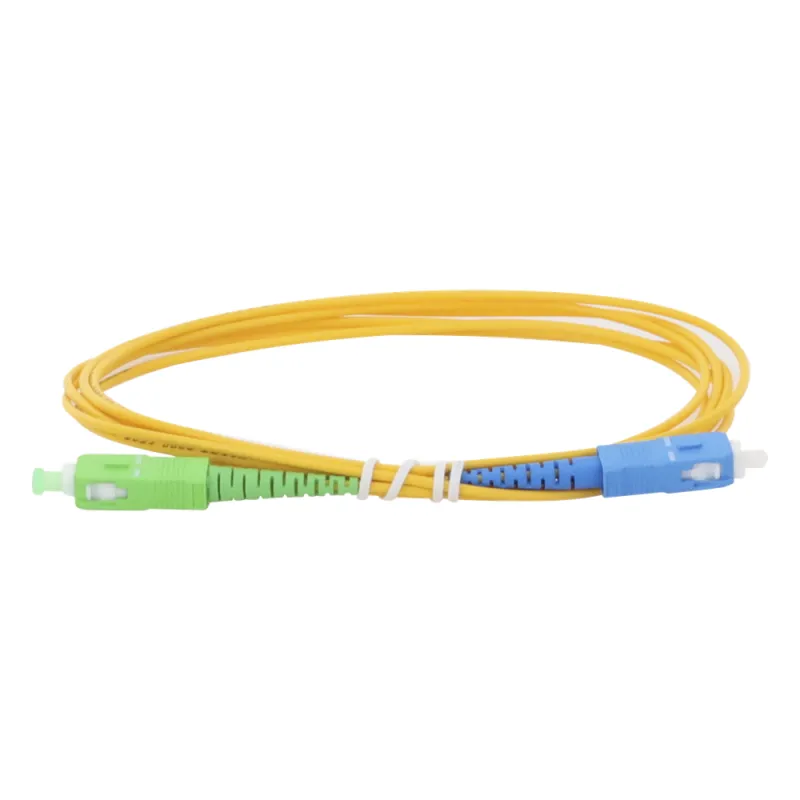 Jumper de Fibra Óptica Monomodo SC/APC-SC/UPC Simplex de 2 Metros (6.56 Pies), 2mm