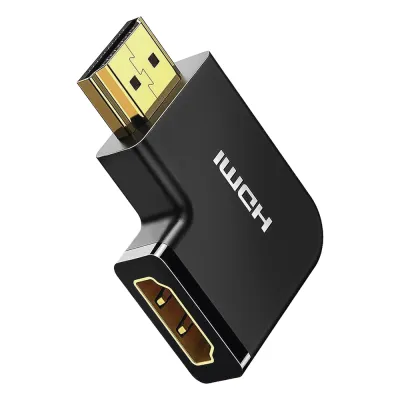 Adaptador HDMI Tipo L Macho a Hembra / Hacia Abajo / HDMI 2.0 4K@60Hz / Proporciona Flexibilidad Sin Doblar los Cables HDMI