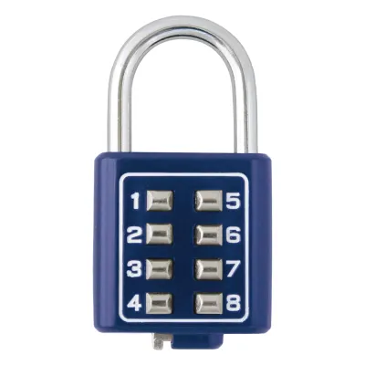 Candado Digital de Combinación M35 / No Requiere Llave / Combinación única integrada por 4 dígitos / Color Azul.