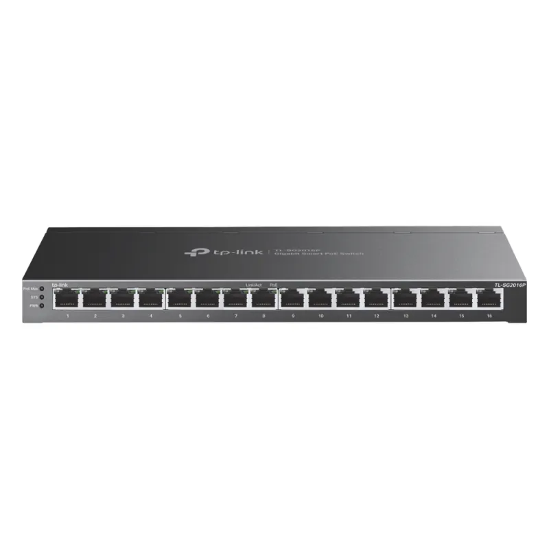 Switch Omada SDN Administrable 16 puertos 10/100/1000 Mbps / 8 Puertos PoE Inteligente af/at / Administración centralizada OMADA SDN / Presupuesto PoE 120W