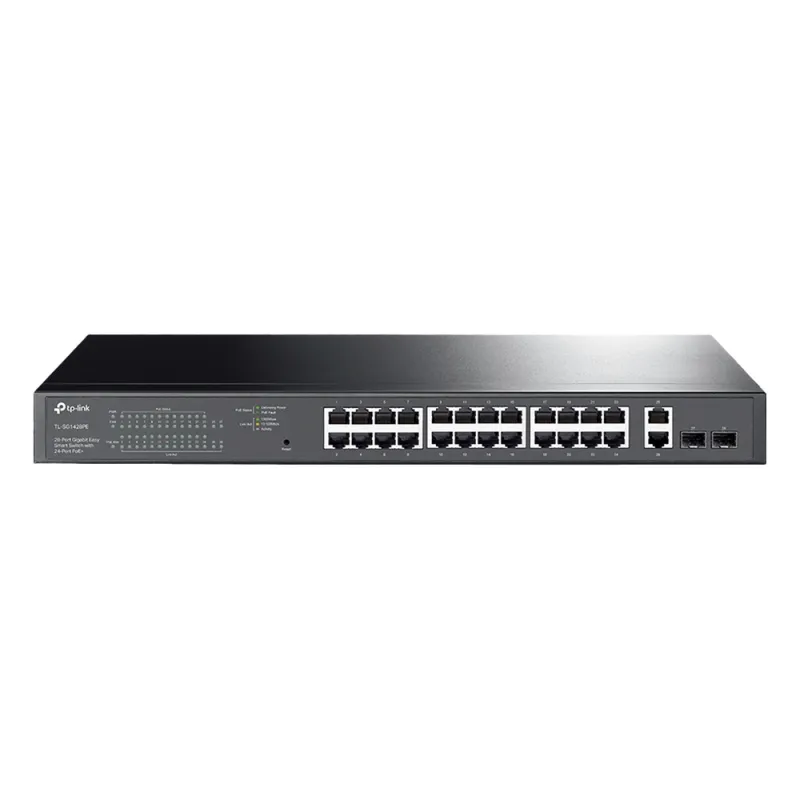 Switch PoE Administrable 24 puertos 10/100/1000 Mbps / 2 puertos SFP / 24 puertos PoE af/at / Presupuesto PoE 250W /