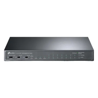 Switch PoE+ No Administrable De Escritorio 11 Puertos / 8 puertos 10/100 Mbps PoE af/at Inteligiente / Presupuesto 124 W / Hasta 250 metros