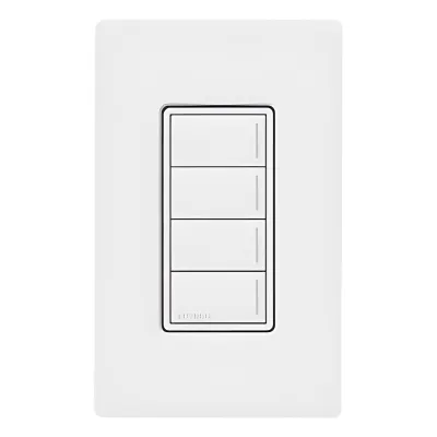 Botonera de pared Sunnata con 4 botones de escena, retroiluminada, blanco, para RadioRA 3