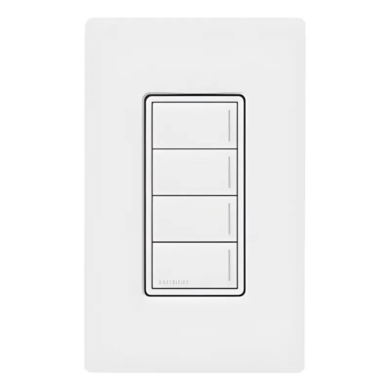 Botonera de pared Sunnata con 4 botones de escena, retroiluminada, blanco, para RadioRA 3