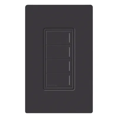 Botonera de pared Sunnata con 4 botones de escena, retroiluminada, acabado Midnight, para RadioRA 3