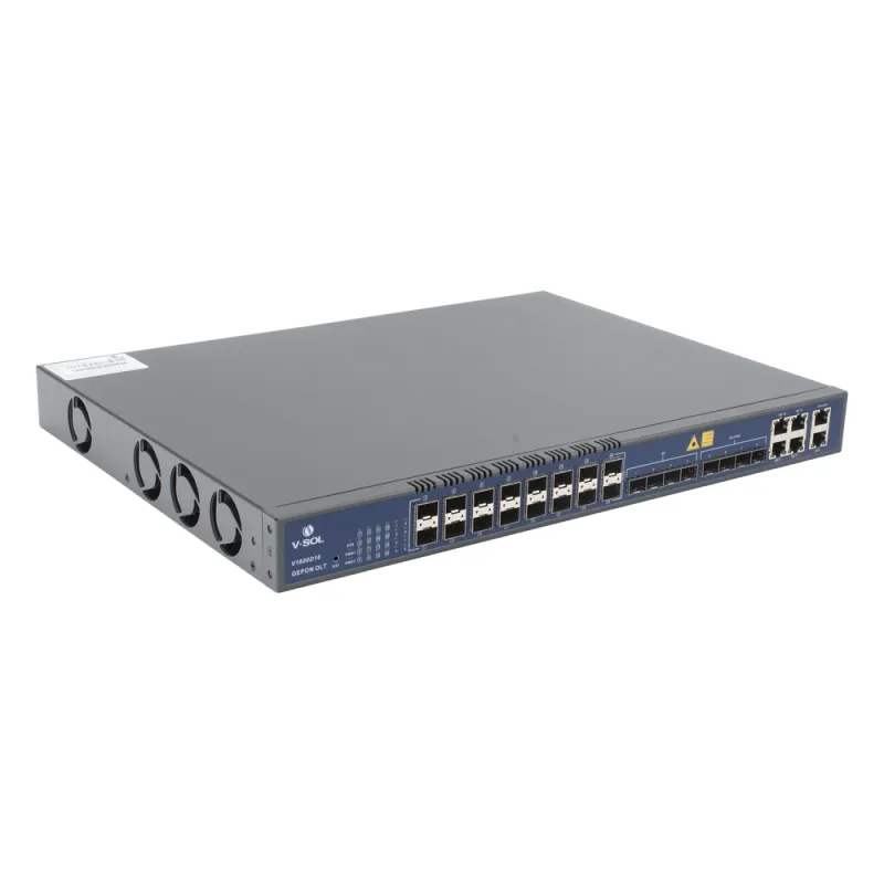 OLT de 16 puertos EPON con 12 puertos Uplink (4 puertos Gigabit Ethernet + 4 puertos SFP + 4 puertos SFP+) , hasta 1,024 ONUS