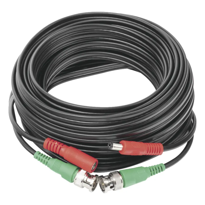 Cable Coaxial (BNC RG59) + Alimentación / SIAMES / 10 Metros (32.81 Pies) / Aleación Cobre + Aluminio CCA / Para Cámaras 4K / Uso Interior y Exterior