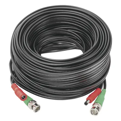 Cable Coaxial (BNC RG59) + Alimentación / SIAMES / 20 Metros (65.62 Pies) / Aleación Cobre + Aluminio CCA / Para Cámaras 4K / Uso Interior y Exterior