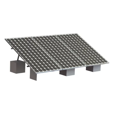 Montaje para 3 Panel Solar, Riel "8" de 4050mm para Módulos con Espesor de 35mm, Velocidad de Viento Máx. 136km/h (20° a 45°)
