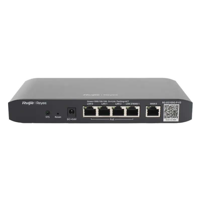Router Balanceador con Función SD-WAN, PoE+ hasta 54 Watts, Hasta 2 Servicios de Internet y hasta 100 clientes con desempeño de 600 Mbps