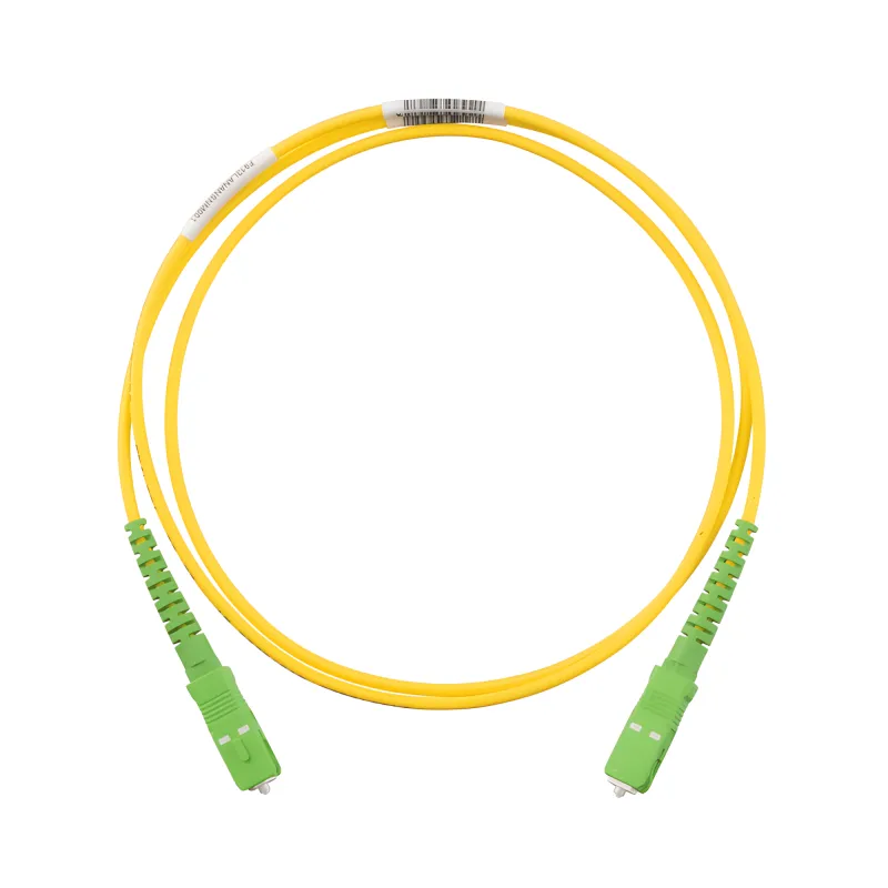 Jumper de Fibra Optica Monomodo 9/125 OS2, SC/APC-SC/APC Simplex, OFNR (Riser), Color Amarillo, 5 Metros (16.40 Pies)