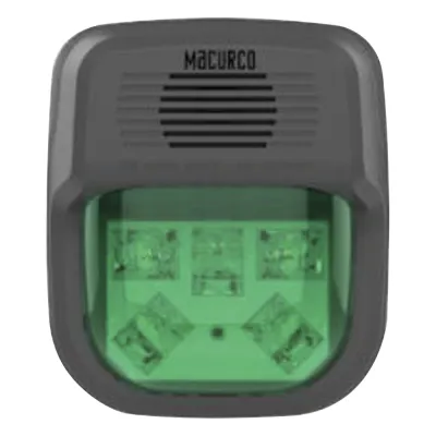 Sirena Estrobo Color Verde Para Paneles y Detectores Macurco