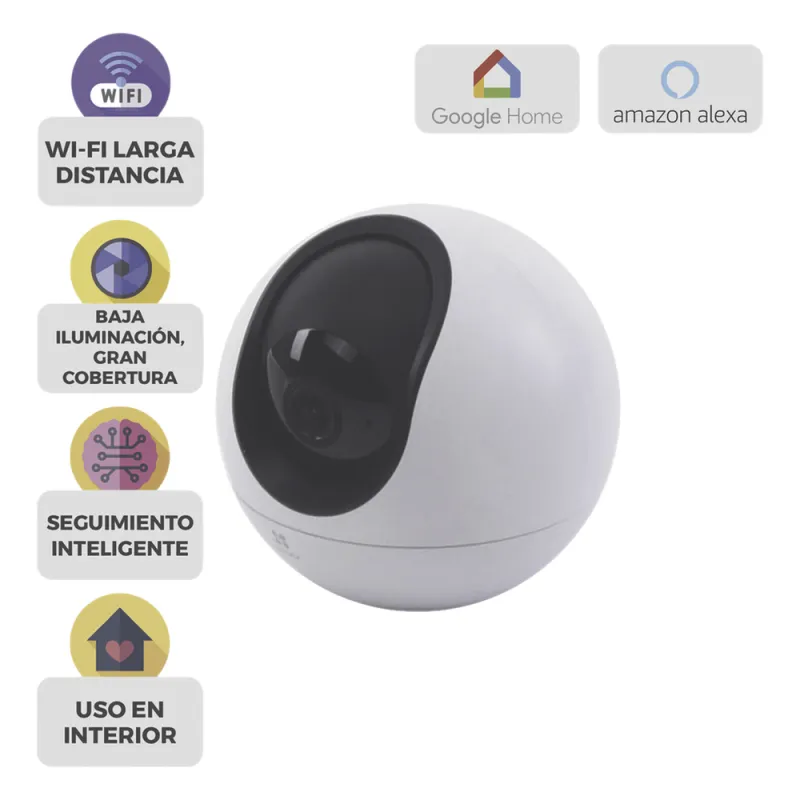 Mini PT IP 3K (5 Megapixel) / Wi-Fi / Detección Humana y Mascotas / Doble Banda 2.4- 5G / Seguimiento Inteligente / Audio de Dos Vías / Micro SD hasta 512GB / Uso Interior