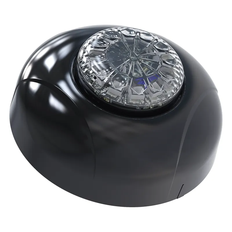 Estrobo Oculto de 12 LED, Rojo/Azul, Lente Transparente, Bisel Negro