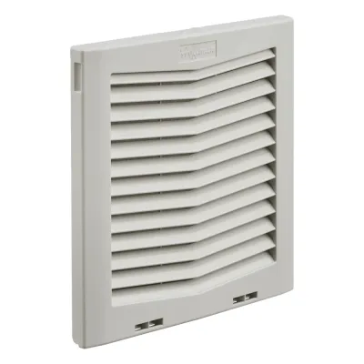 Rejilla de Escape Para Ventilador con Filtro HG, Protección IP54, Compatible con Ventiladores HF10 de 10 in, De Plástico, Color Gris Claro