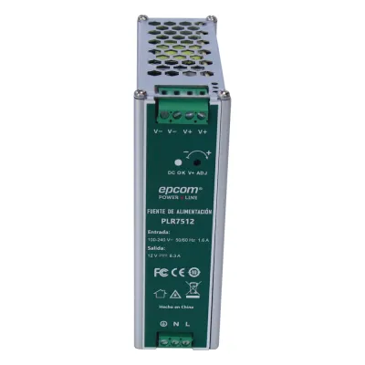 Fuente de alimentación /Entrada: 100-240 Vac /Salida: 12 Vcc / 6.3 A / 75 W / din rail